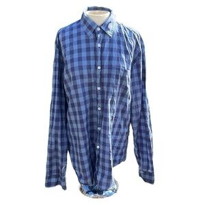 J.Crew light weight button down shirt, color is blue, size large